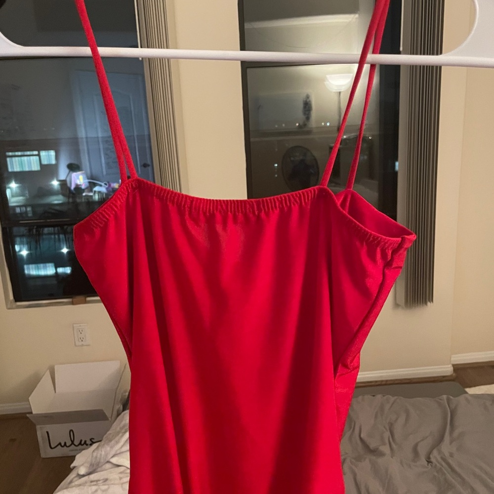 Super bold red bodysuit